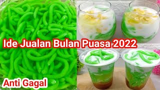 Ide Jualan Bulan Puasa 2022 | Resep Cendol Tepung Beras Anti Gagal Tanpa Cetakan | Cendol Nutrijel