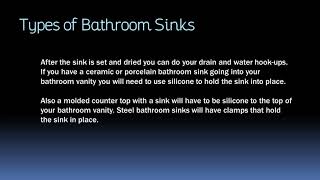 Types of Bathroom Sinks