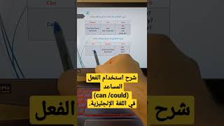 في اللغة الإنجليزية. (can /could)   شرح استخدام الفعل المساعد