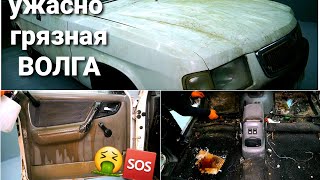 Ужасно грязная Волга, которую я отмыл ! Идеальная химчистка салона автомобиля Волга 3110 !