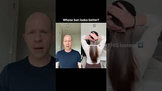 WHOSE BUN IS 🔥? #hair #hairstyle #funny #youtubeshorts #shorts #bald