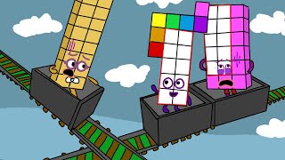 Numberblocks 17, 18, and 20  ridding on a rollercoaster | Numberblocks fanmade coloring story