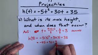 Projectile Word Problems Solved (Parabolas)