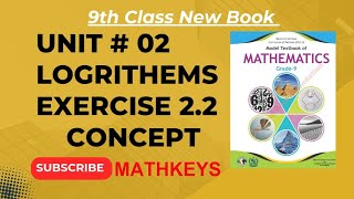 9th New Book Exercise 2.2 concept | Logarithm| FBISE NBF SNC| Mathkeys