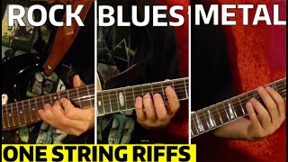 EASY One String Riffs For Rock, Blues and Heavy Metal - Guitar Lesson