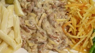 بیف استراگانوف beef stroganoff