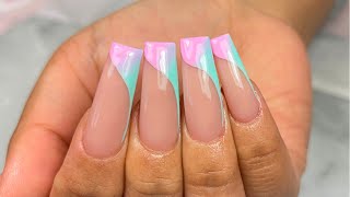 HOW TO: Hand Painted Ombre Design | Acrylic Nails Tutorial