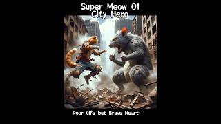 Super Meow 01_City Hero #cute #funny #meow #animals#hero #mice#rat #cat #fight #shorts