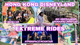 EXTREME RIDES in HONG KONG DISNEYLAND | Big Grizzly Bears Runaway Car | Hyperspace Mountain | RC Car