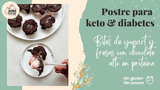 🍓BITES KETO DE FRESA Y YOGURT | SNACK HELADO SIN AZUCAR ALTO EN PROTEINA | Manu Echeverri