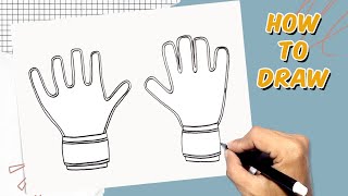 How to Draw Goalkeeper gloves || euro 2024