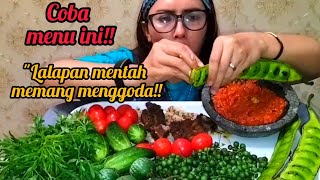 LALAPAN MENTAH SEABREK!! LEUNCA,PETE,KENIKIR,BEBEK RICA RICA,SAMBEL TERASI|mukbang sederhana!