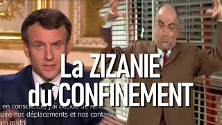 DETOURNEMENT  MACRON/DEFUNES #CONFINEMENT