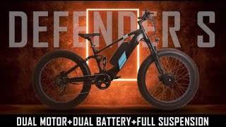 EUNORAU DEFENDER S Indiegogo Campaign 1500W+1600Wh All Wheel Drive Full Suspension eBike 30% OFF !E