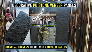 Decorative PU Stone Veneer Panel || Louvers, Metal Wpc & Backlit Panels || Bamboo Charcoal Laminates