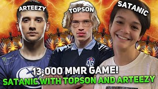 13,000 MMR GAME! SATANIC with TOPSON and ARTEEZY DESTROY ALL ENEMIES IN 20 MINUTES!