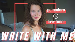 WRITE WITH ME | Study with Me One Hour Pomodoro Technique | No Music Ambient Typing Background Noise