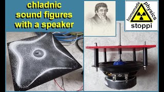 chladnic sound figures with a speaker and a homemade amplifier - Chladnische Klangfiguren