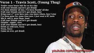 (Clean Lyrics) Travis Scott - Maria I'm Drunk (Ft. Justin Bieber, Young Thug)