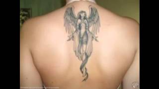 angel tattoos for men on back