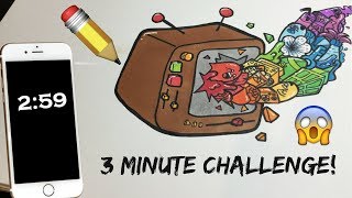 3 MINUTE SKETCH CHALLENGE!!! *HARD* | Copic Marker Doodle Inspired by Vexx