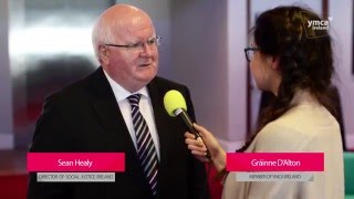 Seán Healy, Social Justice Ireland ~ interviewed by YMCA Ireland at 2016 Irish Summit on SDGs