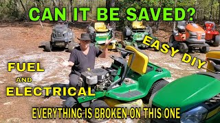 No Start John Deere LT155 Riding Mower with a Kohler Command Engine.  Battery solenoid carburetor