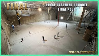 Pouring the Floor on Our Tiny Basement Digout - Time-lapse