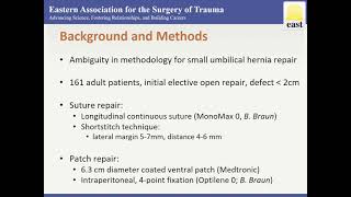 Landmark Papers-EGS: Umbilical Hernia (UH)-Is mesh always necessary in every Small UH repair?