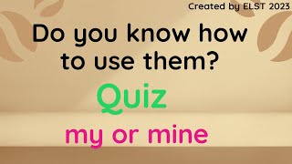 English quiz/test - Possessive Pronouns vs Possessive Adjectives/English grammar