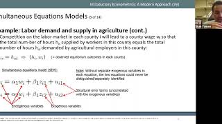 سمينار علمى للاستاذ الدكتور ايهاب اليمانى بعنوان Simultaneous Equations Models