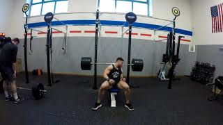 Backflip to bench press, 380lbs for 2 reps!