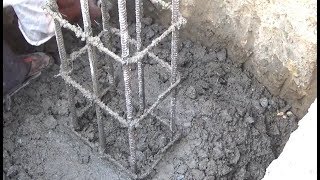 Home construction foundation footing and cement concrete construction -