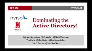 SANS Webcast: Dominating The Active Directory