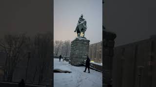 Snowfall in Cologne Germany