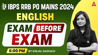 IBPS RRB PO Mains 2024 | English Exam Before Exam | RRB PO Mains English | By Kinjal Gadhavi