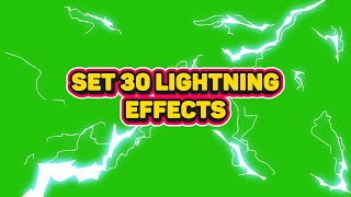 Set 30 Lightning Effects | Green Screen HD