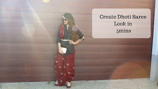 Dhoti Saree Look| 5 mins Modern Saree Draping