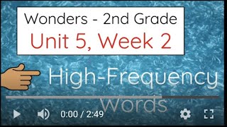 2nd Grade Wonders - Unit 5, Week 2 - High-Frequency Words