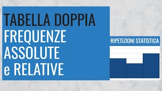 3. Tabella doppia: frequenze assolute, relative e marginali