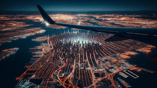 NYC Night Lights: Landing at JFK Airport!