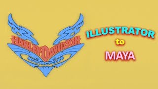 How to convert 2d Illustrator image into Maya 3d