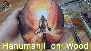 Painting on Wood! // acrylic painting process  #beingcreatrix #hanumanji #art #acrylicpainting