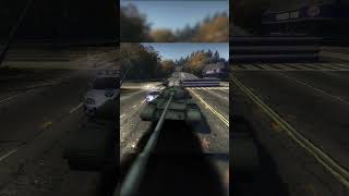 tank followed by police rams into semitruck #needforspeedmostwanted #shortvideo #games #needforspeed