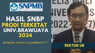 HASIL SNBP, PRODI TERKETAT DI UNIV. BRAWIJAYA 2024 (ADAKAH PRODI PILIHANMU?)