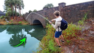 Fishing URBAN CANALS For Aggressive BASS! (In a STORM)