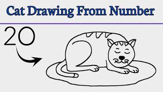 How To Draw a Cat From Number 20 || Cat Drawing || Cat Drawing Easy Step by Step