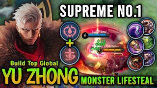 Supreme No.1 Yu Zhong!! Top Global Yu Zhong Best Build And Emblem 2023 - Mobile Legends