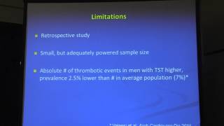 Testosterone therapy and thrombotic events in elderly men