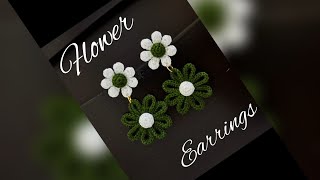 HOW TO MAKE  CROCHET FLOWER EARRINGS | STYLISH EARRINGS | TINY CROCHETFLOWER| CROCHET FLOWER